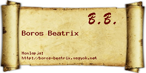 Boros Beatrix névjegykártya
