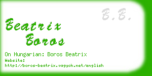 beatrix boros business card
